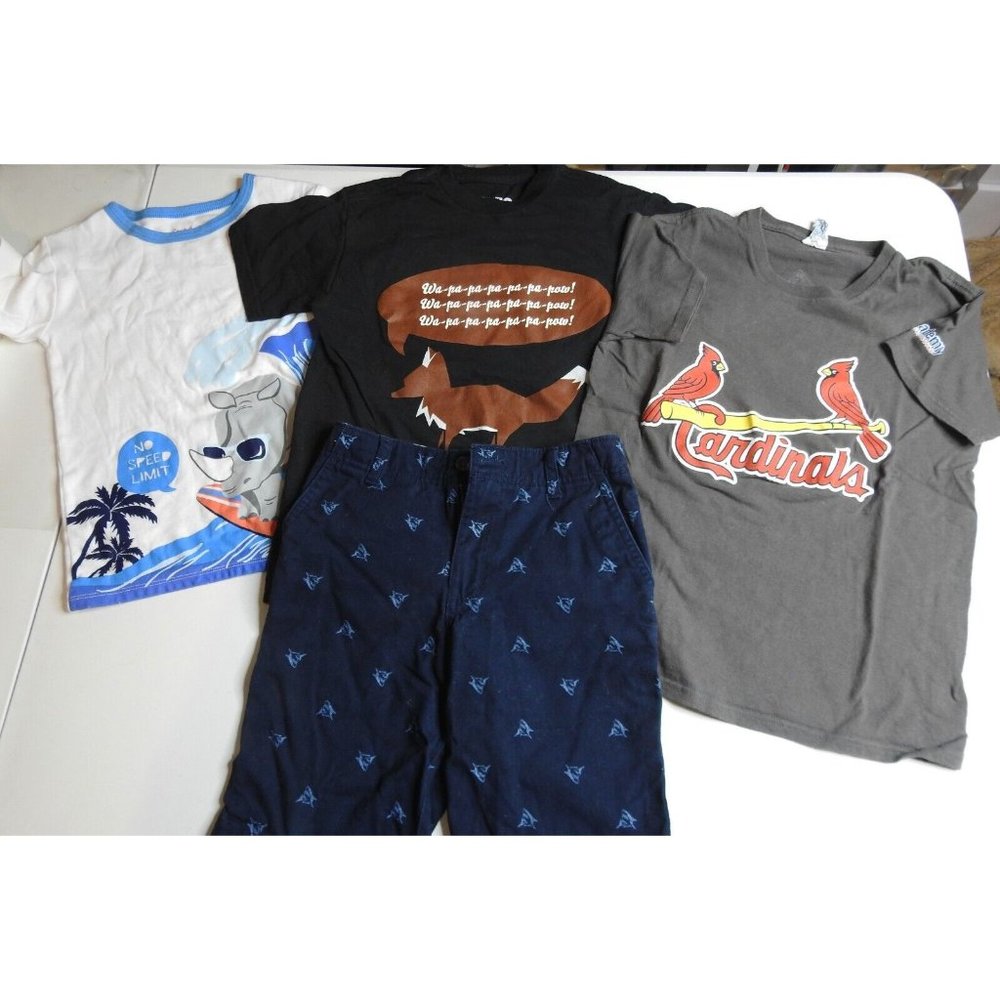 4-Piece Kids Play Clothes Bundle: Tees & Shorts (Size 7)